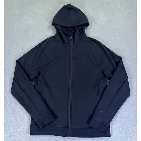 Lululemon Hoodie Jacket Medium Black City Sweat Full Zip Performance Gym Lounge - Picture 1 of 11
